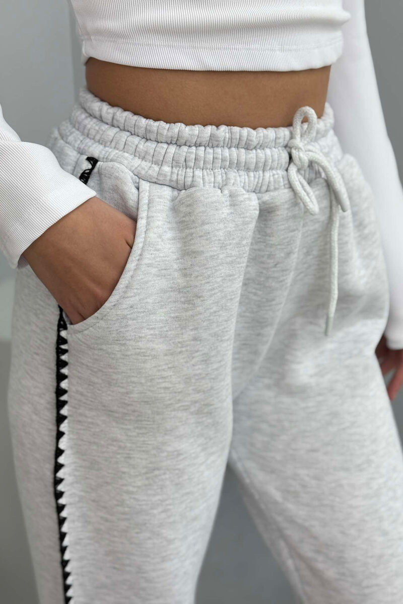 SIMPLE FLUFFY WOMEN SWEATPANTS LIGHT GREY/GZ - 2