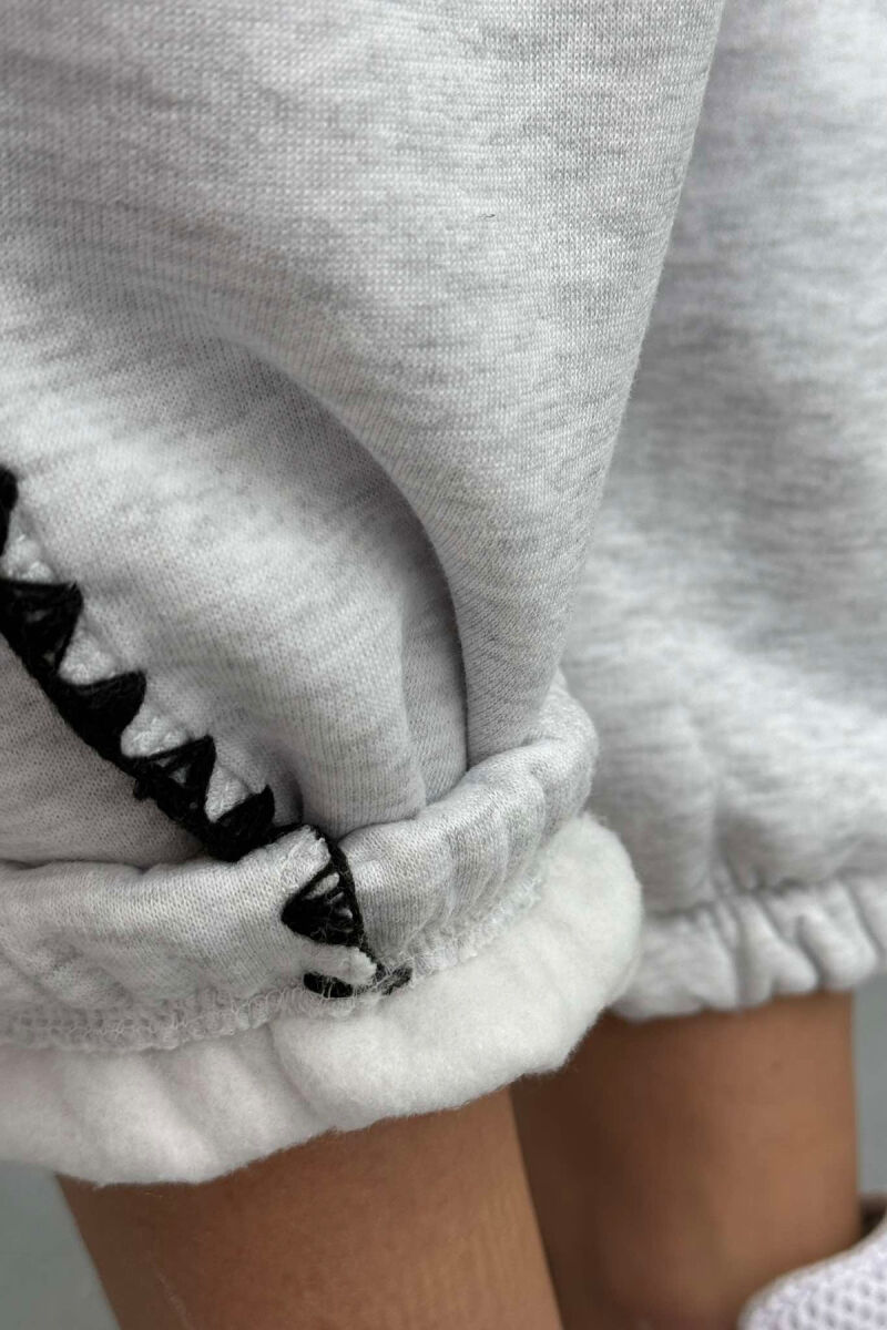 SIMPLE FLUFFY WOMEN SWEATPANTS LIGHT GREY/GZ - 3