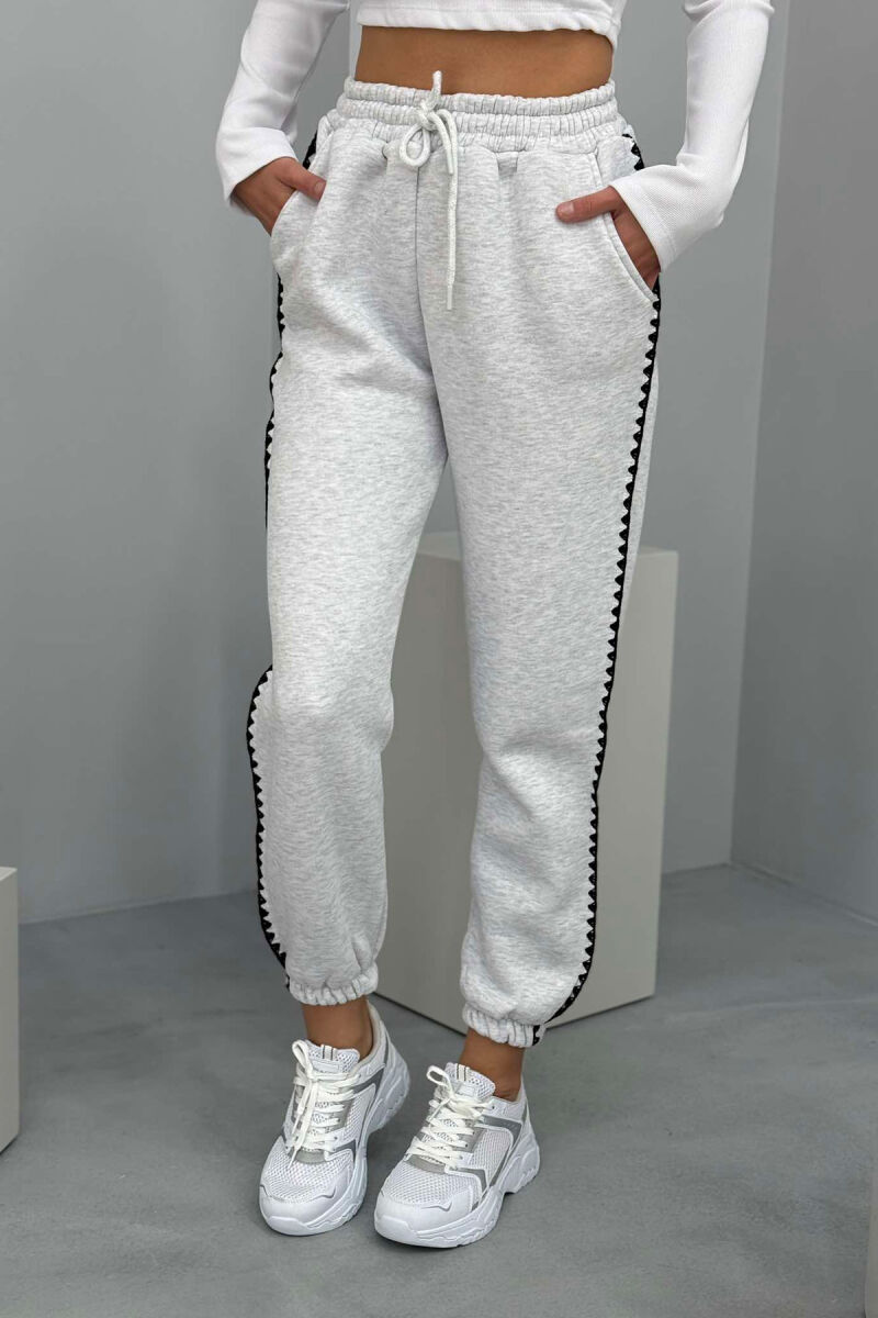 SIMPLE FLUFFY WOMEN SWEATPANTS LIGHT GREY/GZ - 5