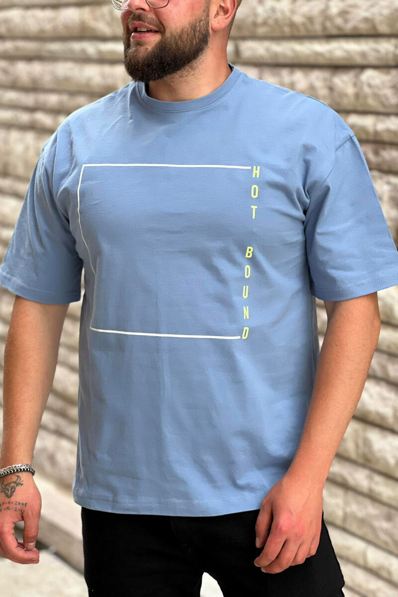 SIMPLE FRONT DESIGN MEN T-SHIRT BABY BLUE/BLU BY - 1