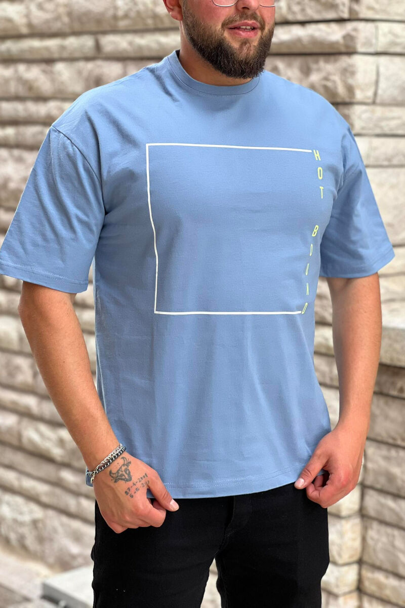 SIMPLE FRONT DESIGN MEN T-SHIRT BABY BLUE/BLU BY - 3