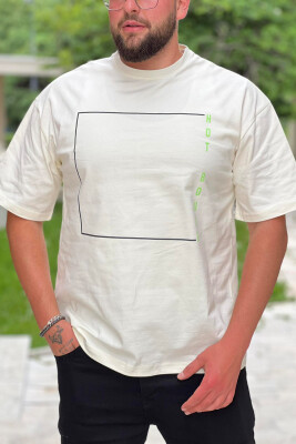 SIMPLE FRONT DESIGN MEN T-SHIRT CREAM/KREM 