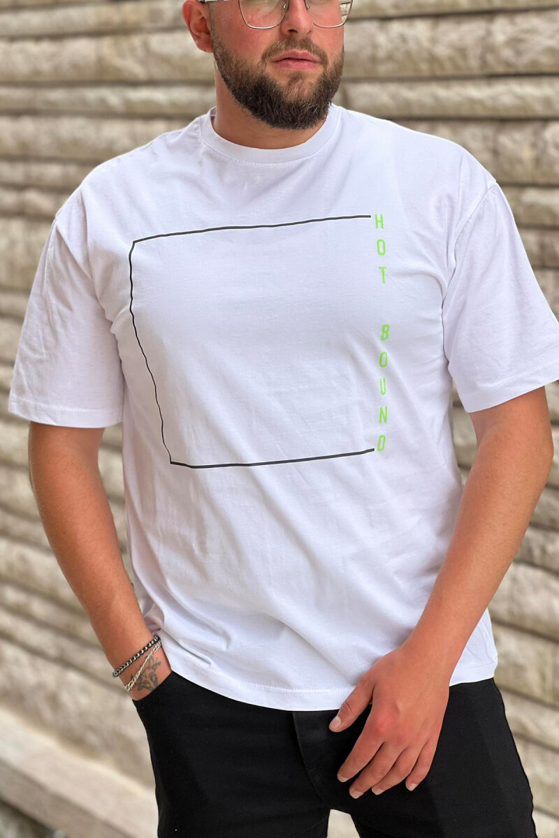 SIMPLE FRONT DESIGN MEN T-SHIRT WHITE-E BARDHE - 1