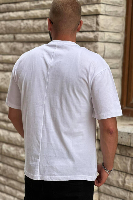 SIMPLE FRONT DESIGN MEN T-SHIRT WHITE-E BARDHE - 3