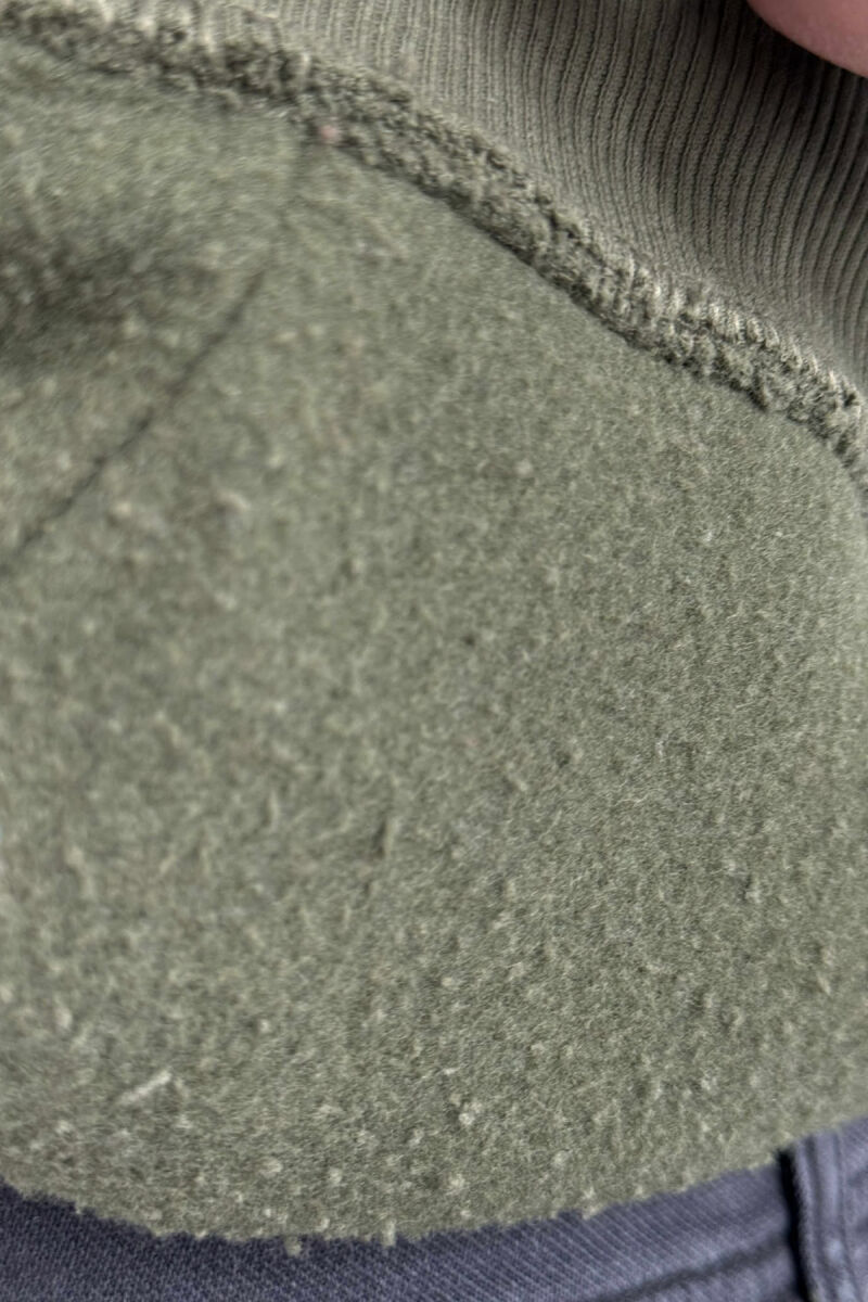 SIMPLE FRONT WRITTINGS FLUFFY MEN HOODIE OLIVE/ULLI - 4