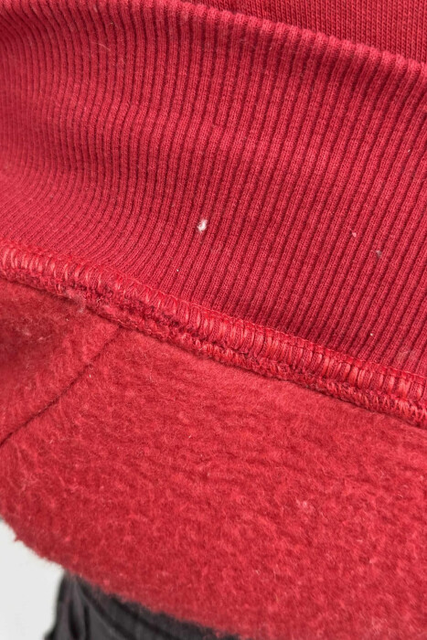 SIMPLE FRONT WRITTINGS FLUFFY MEN HOODIE RED/E KUQE - 3