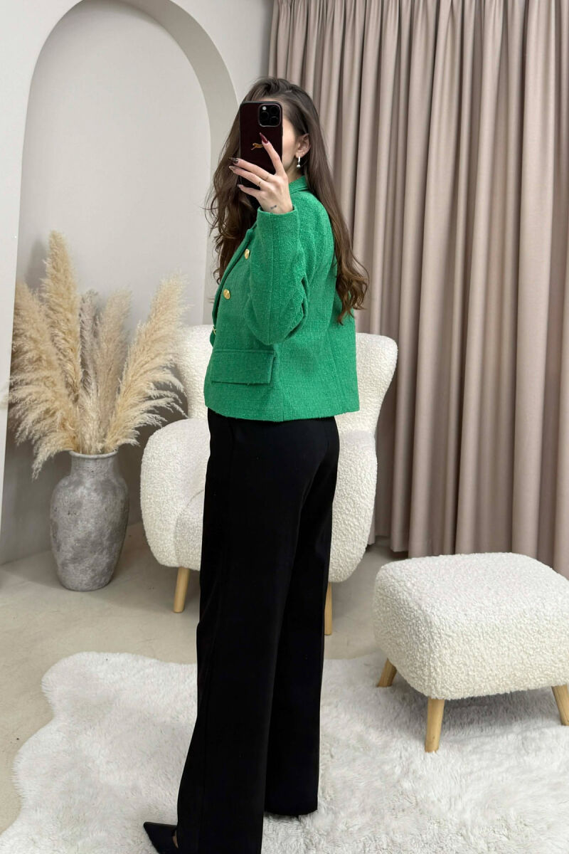 SIMPLE GOLD BUTTONS WOMEN JACKET GREEN/JESHILE - 3