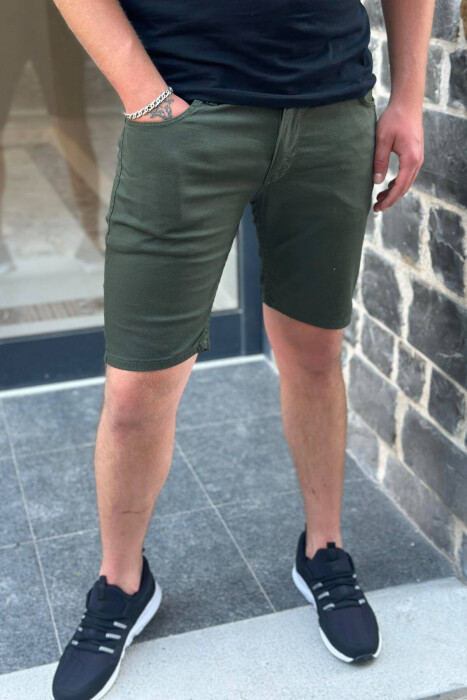 SIMPLE GREEN MAN SHORT JEANS GREEN/JESHILE - KLAUDIO FASHION