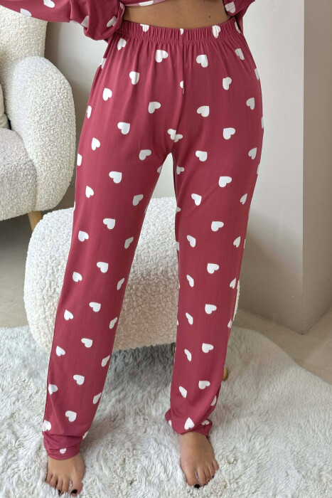 SIMPLE HEARTS DESIGN SHIRT+TROUSERS WOMEN PYJAMAS VINEGAR/UTHULL - 3