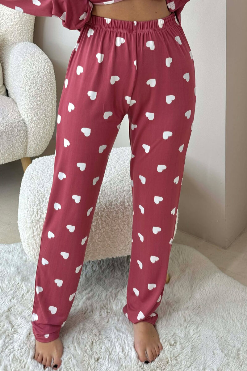 SIMPLE HEARTS DESIGN SHIRT+TROUSERS WOMEN PYJAMAS VINEGAR/UTHULL - 3
