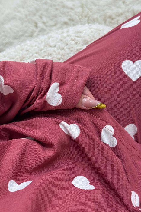 SIMPLE HEARTS DESIGN SHIRT+TROUSERS WOMEN PYJAMAS VINEGAR/UTHULL - 5