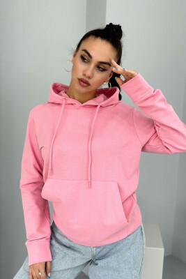 SIMPLE HOOD COTTON WOMAN HOODIE PINK/ROZE 