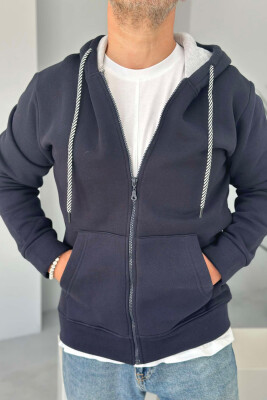 SIMPLE HOOD MEN JACKET DARK BLUE/BEE 