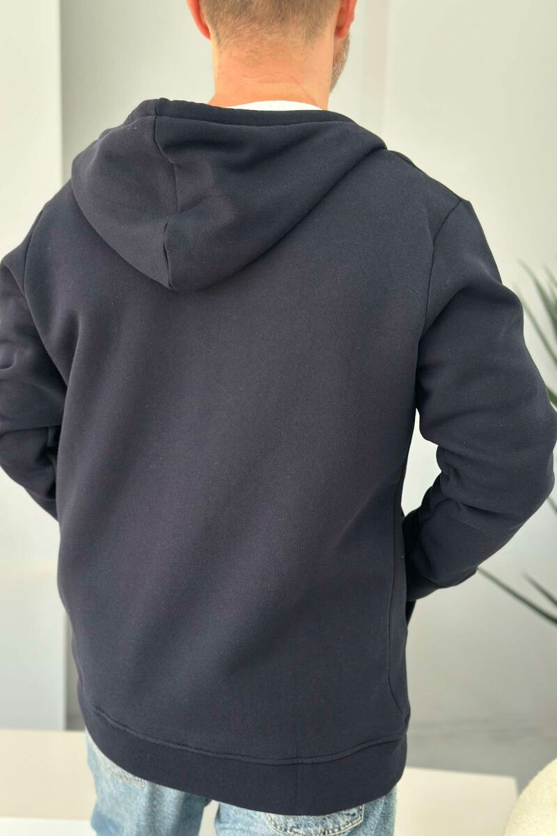 SIMPLE HOOD MEN JACKET DARK BLUE/BEE - 3