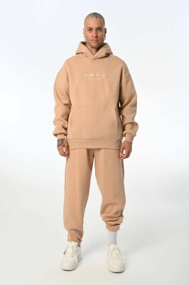 SIMPLE HOODED MEN FLUFFY SET BEIGE/BEZHE 