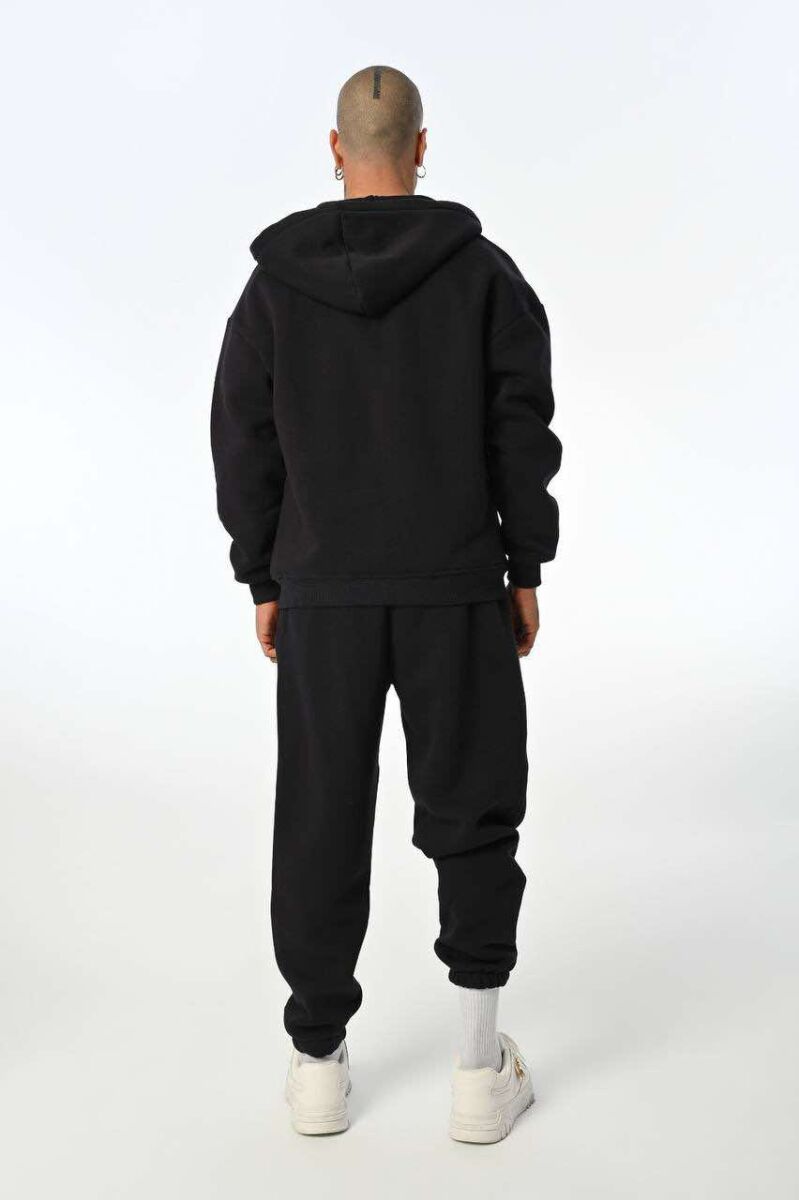 SIMPLE HOODED MEN FLUFFY SET BLACK/ E ZEZE - 2