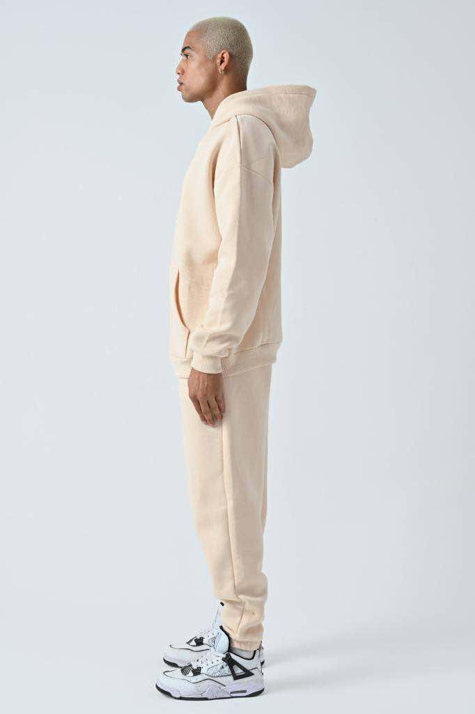 SIMPLE HOODED MEN FLUFFY SET CREAM/KREM - 2