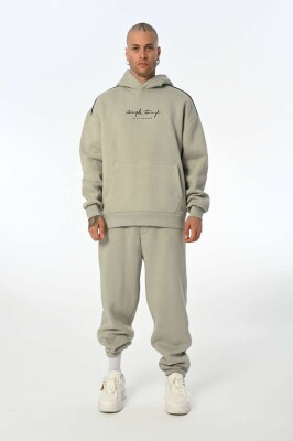 SIMPLE HOODED MEN FLUFFY SET LIGHT GREY/GZ 