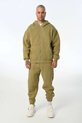 SIMPLE HOODED MEN FLUFFY SET OLIVE/ULLI 