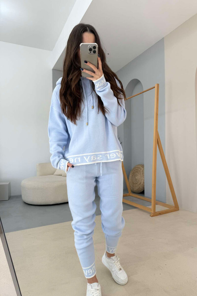 SIMPLE HOODED WOMEN SET BABY BLUE/BLU BY - 2