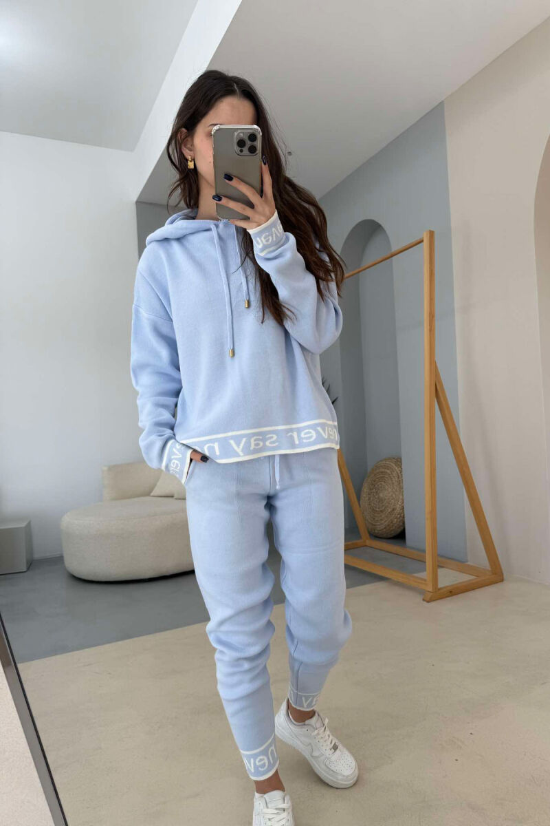 SIMPLE HOODED WOMEN SET BABY BLUE/BLU BY - 4