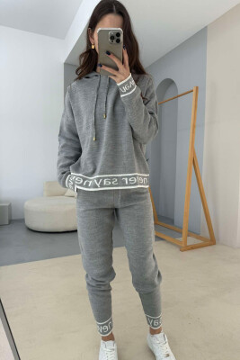 SIMPLE HOODED WOMEN SET LIGHT GREY/GZ 