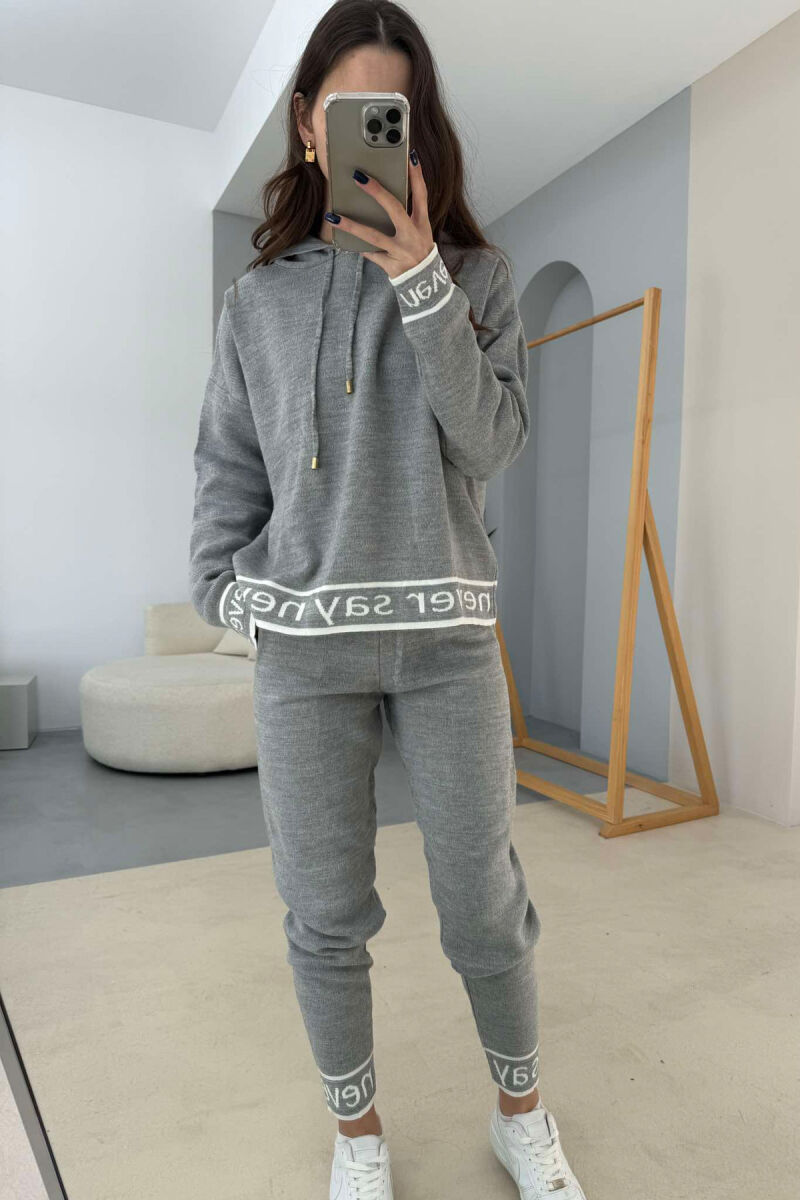 SIMPLE HOODED WOMEN SET LIGHT GREY/GZ - 1