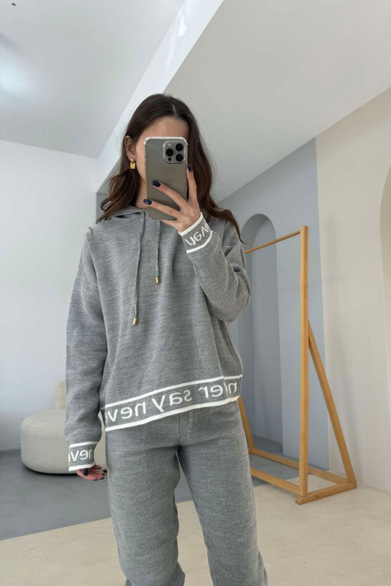 SIMPLE HOODED WOMEN SET LIGHT GREY/GZ - 2