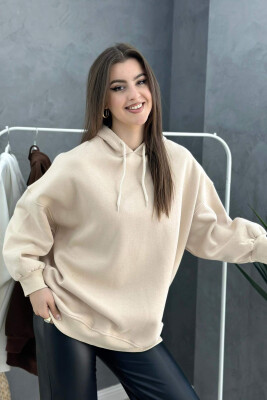 SIMPLE HOODIE WOMAN BEIGE/BEZHE - 2