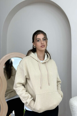 SIMPLE HOODIE WOMAN BEIGE/BEZHE 