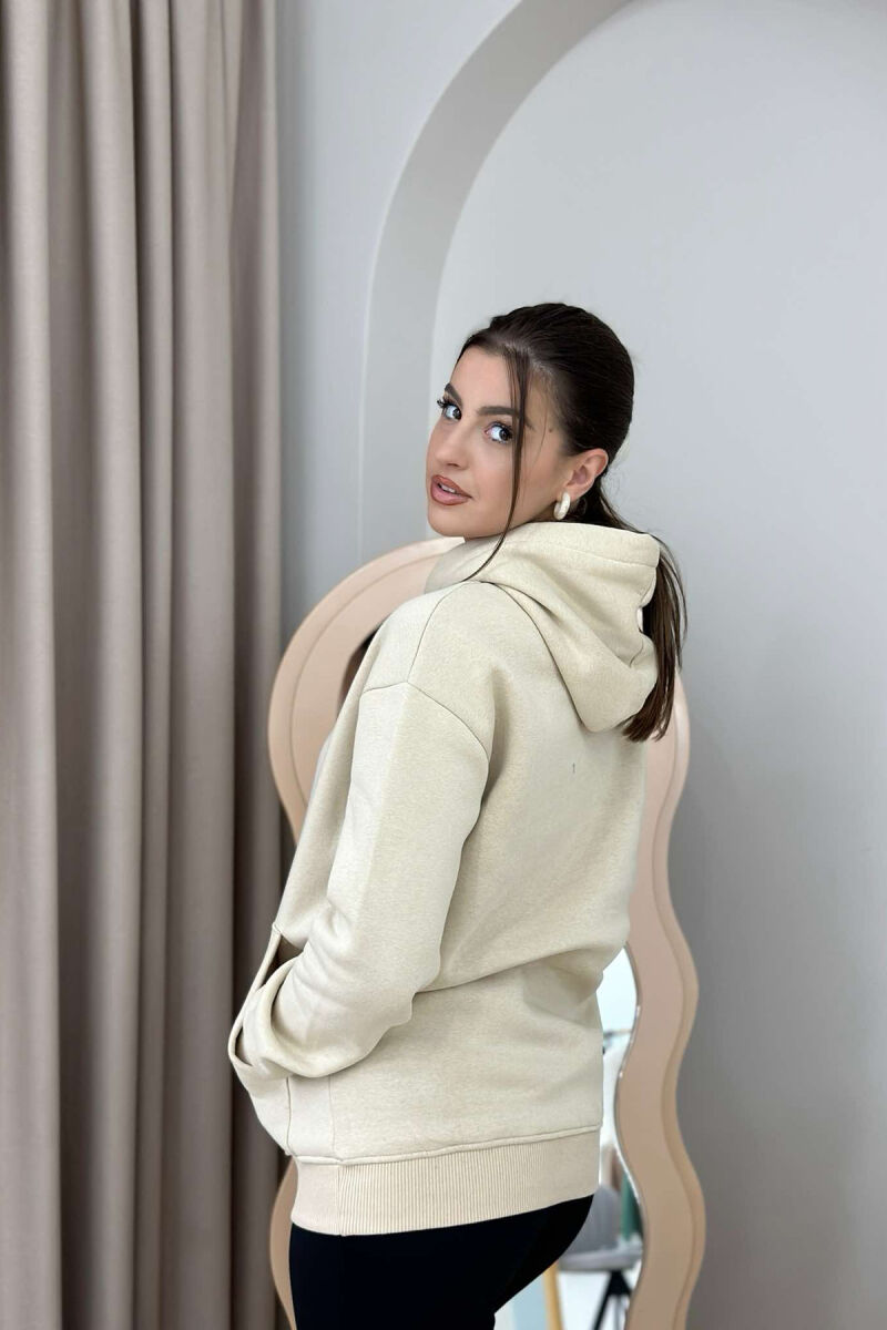 SIMPLE HOODIE WOMAN BEIGE/BEZHE - 3