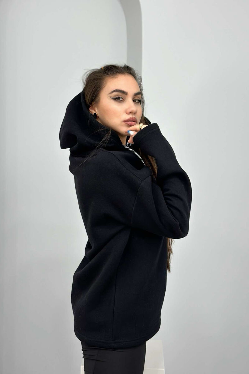 SIMPLE FLYFFY HOODIE WOMAN BLACK/ E ZEZE - 4