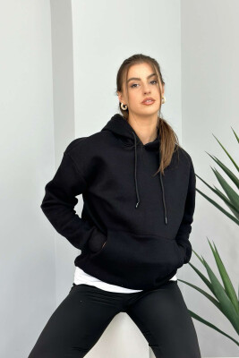 SIMPLE HOODIE WOMAN BLACK/ E ZEZE 