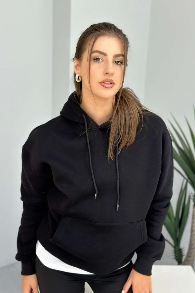 SIMPLE HOODIE WOMAN BLACK/ E ZEZE - 2