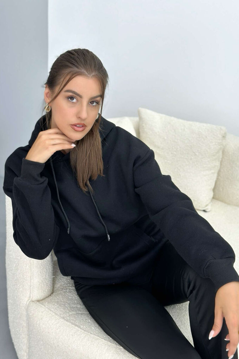 SIMPLE HOODIE WOMAN BLACK/ E ZEZE - 3