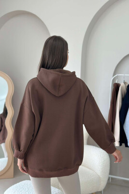 SIMPLE HOODIE WOMAN BROWN/KAFE - 2