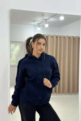 SIMPLE HOODIE WOMAN DARK BLUE/BEE 