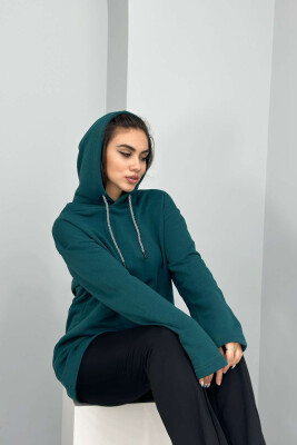 SIMPLE FLYFFY HOODIE WOMAN DARK GREEN/JEE 