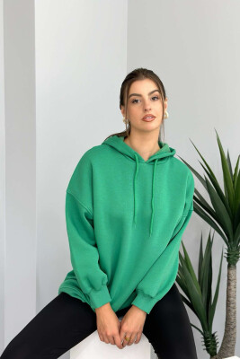 SIMPLE HOODIE WOMAN GREEN/JESHILE - 5