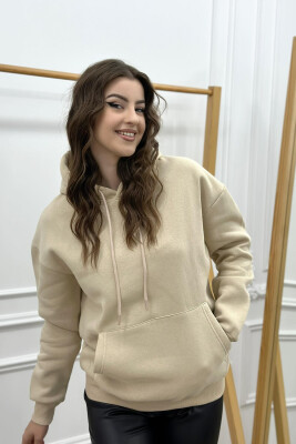 SIMPLE HOODIE WOMAN LIGHT BEIGE/BZHZB 