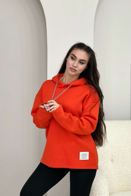 SIMPLE FLYFFY HOODIE WOMAN ORANGE/PORTOKALLI 