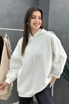 SIMPLE HOODIE WOMAN WHITE-E BARDHE 