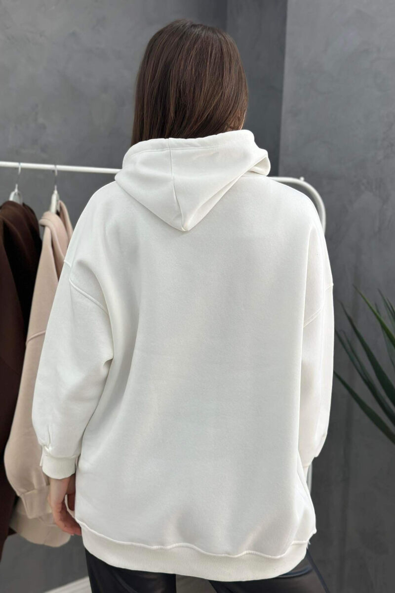 SIMPLE HOODIE WOMAN WHITE-E BARDHE - 4