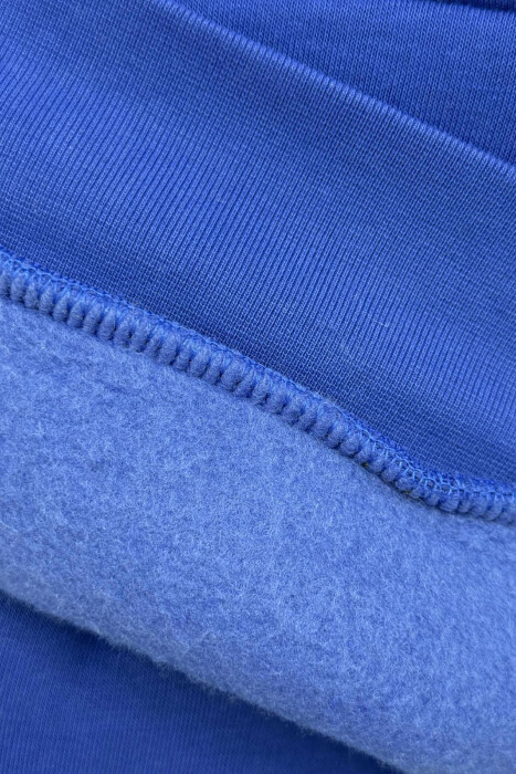 SIMPLE HOODIE+JOGGERS WRITTINGS FLUFFY MEN SET BLUE/BLU - 4