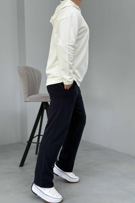 SIMPLE HOODIE+SWEATPANTS MEN SET WHITE-BLUE/BABL - 5