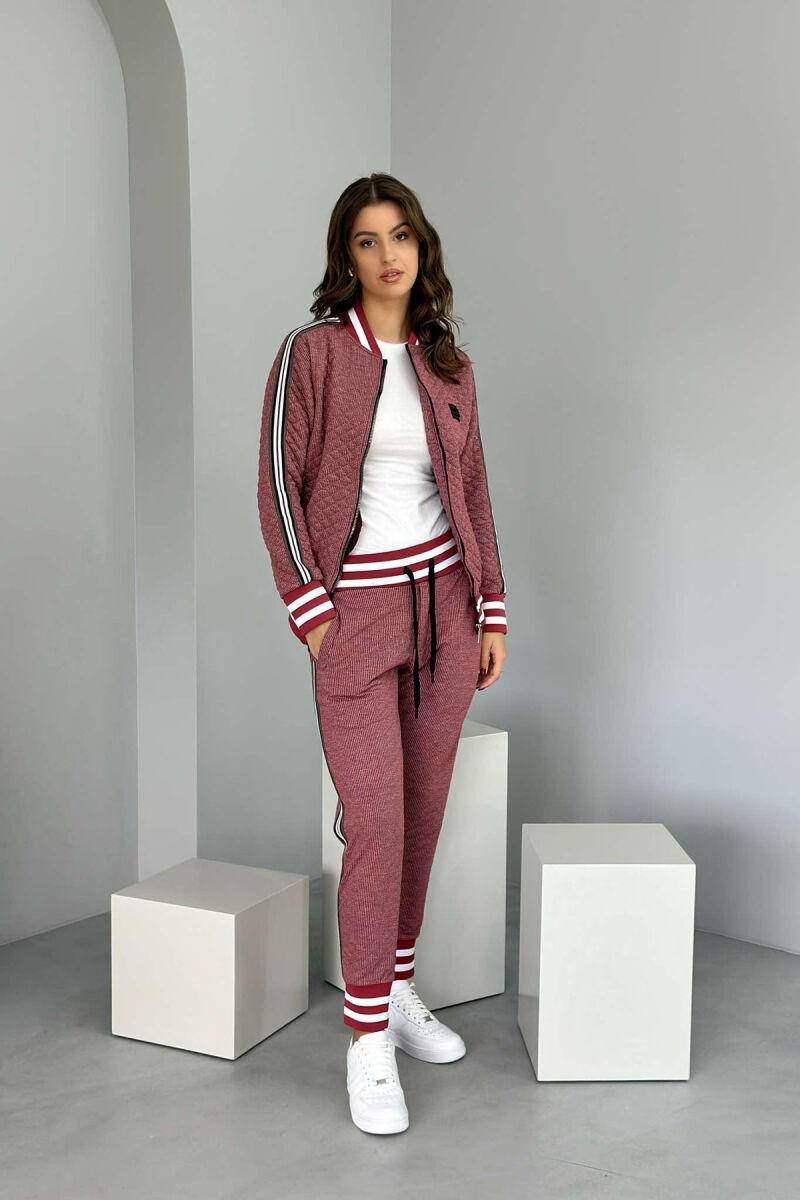 SIMPLE JACKET+JOGGERS WOMEN SET BUYRDGUNDY/VISHNJE - 3