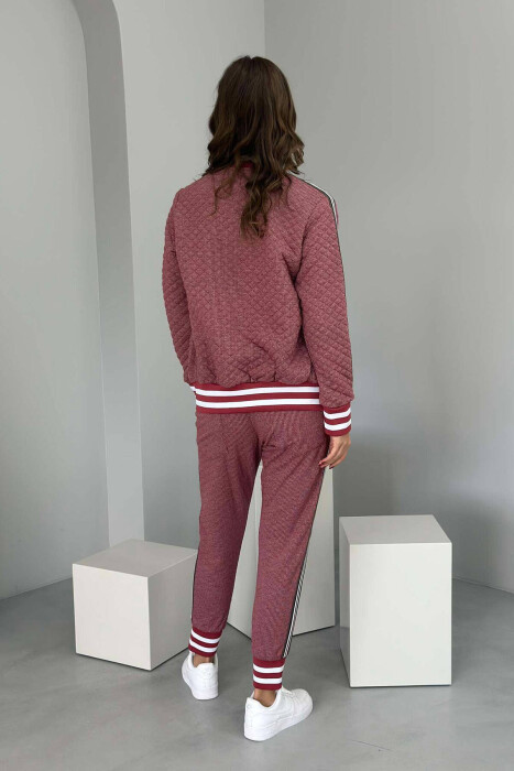 SIMPLE JACKET+JOGGERS WOMEN SET BURGUNDY/VISHNJE - 4