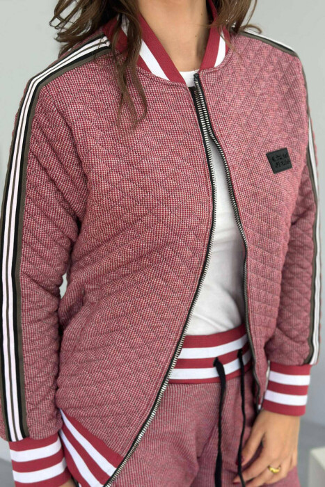 SIMPLE JACKET+JOGGERS WOMEN SET BURGUNDY/VISHNJE - 6