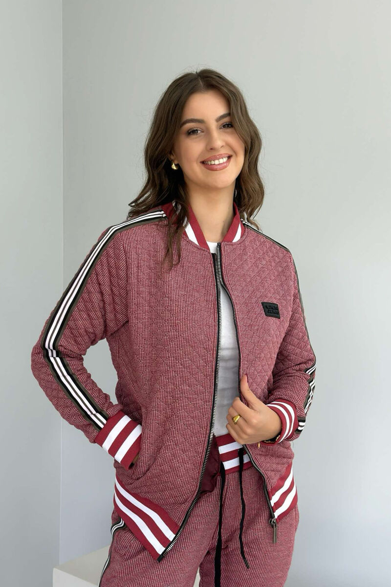 SIMPLE JACKET+JOGGERS WOMEN SET BUYRDGUNDY/VISHNJE - 7