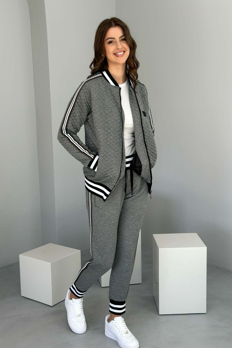 SIMPLE JACKET+JOGGERS WOMEN SET GREY/GRI - 1